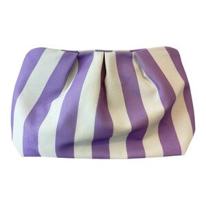 Canvas Preppy Clutch Purple White Striped Summer Bag Phone Essentials Grab N Go